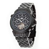 Yves Camani Herren-Armbanduhr XL Worldtimer Schwarz Analog Automatik Edelstahl beschichtet YC1029-M