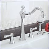 Chrome Kitchen Faucet with Sprayer - Two Lever Handled
