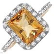 FPJ Elegant and Beautiful Ring With 2.75ctw Precious Stones - Genuine Diamonds and Citrine Beautifully Designed in Yellow Gold - Certificate Available.