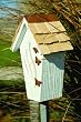 White Butterfly Bijou House with Garden Stake