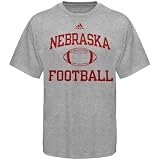 adidas Nebraska Cornhuskers Ash Collegiate Football T-shirt