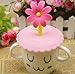 Rimobul 4 Pcs Lovely Flower Leakproof Silicone Cup Lid Cover (flower)