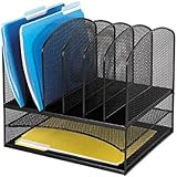 Safco Products 3255BL Onyx Mesh Desktop Organizer with 6 Verical/ 2 Horizontal Sections, Black