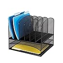 Safco Products 3255BL Onyx Mesh Desktop Organizer with 6 Verical/ 2 Horizontal Sections, Black