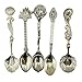 Verdental Retro Stereoscopic Coffee Spoon Tea Spoon Dessert Spoon Mixing Spoon Ice Cream Spoons Set of 5 (Silver)
