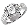 14K White Gold Diamond Engagement Ring (Center stone is not included)