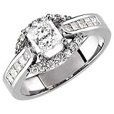 14K White Gold Diamond Engagement Ring (Center stone is not included)