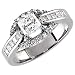 14K White Gold Diamond Engagement Ring (Center stone is not included)