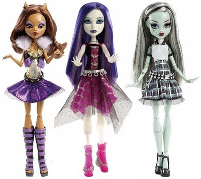 Monster High Ghouls Alive! It s Alive Complete Set of 3 - Clawdeen Wolf, Frankie Stein & Spectra Vondergeist