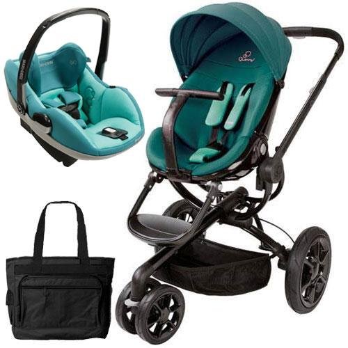 Quinny CV078BFQ Moodd Prezi Travel system with Diaper bag and car seat - Green Courage
