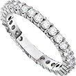 Stunning 14k. White Gold 1.00 Ctw. Diamond Eternity Band " Size 7 "