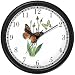 Orange and Yellow Butterfly JP - Butterfly Animal Wall Clock by WatchBuddy Timepieces (Slate Blue Frame)