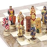 Hand Painted Crusade Chessmen- Large, King: 4 1/2