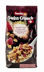 Familia Swiss Crunch Muesli, Clusters with Strawberries & Raspberries, 12-Ounce Bags (Pack of 6)