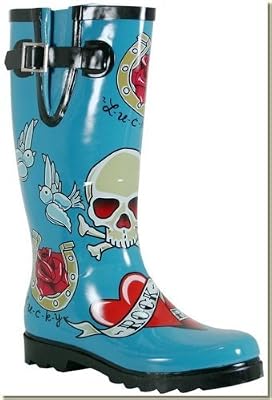 Chooka - Women's Seaside Dots Brown Rain Boots