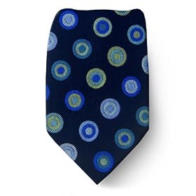 Mens BCBG Designer Silk Tie - Navy Aqua Lavender Blue