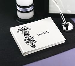 White Vintage Bouquet Guest Book