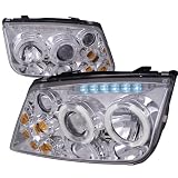 99-04 VOLKSWAGEN JETTA CHROME CLEAR LED PROJECTOR HEAD LIGHTS W FOG by Spec-D Tuning