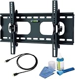 Tilt Wall Mount in Black BRACKET with Bubble Level fits PANASONIC TX-L37G20B 37 inch LCD/LED TV Flat Panel HD Ready Screen comes with a FREE CLEANING KIT