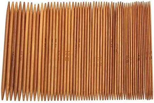 TYFANG 15Set(75PCS)Double Pointed Carbonized Bamboo Knitting Kits Needles Set 20CM (2.0mm - 10.0mm)