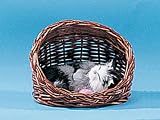 Cat Sleeping in Basket Collectible Figurine Kitten Statue Decoration