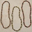 Coconut Shell and Glass Bead Stretch Necklaces