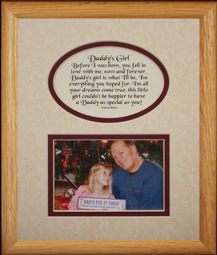 Cheap 8x10 DADDY'S GIRL Picture & Poetry Photo Gift Frame ~ Cream/Burgundy Mat ~ Heartfelt Keepsake Picture Frame for Dad from his Girl on Father's Day, Christmas, Birthday or Valentines Day!