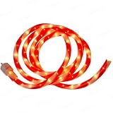 12' Red & White Ribbon Candy Stripe Christmas Rope Light
