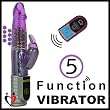 Remote Control Pearl Rabbit Vibrator Waterproof (Purple)