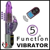 Remote Control Pearl Rabbit Vibrator Waterproof (Purple)