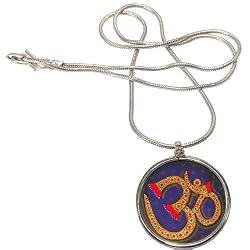 Religious Pendant with Chain Sterling Silver Jewelry Dia 1.25 inches