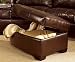 Jade Media Sectional Ottoman Dark Brown Leather