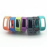 Penguin H 7pcs Replacement Accessory Colorful with White Dots Wrist Bands with Plastic Clasps for Garmin Vivofit (No tracker, Replacement Bands Only) (Large)