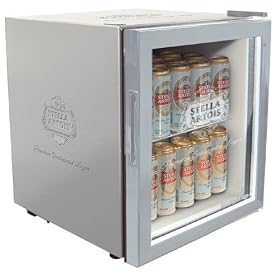 Husky HUS-KN79 Stella Artois Personal Beer Refrigerator, Silver