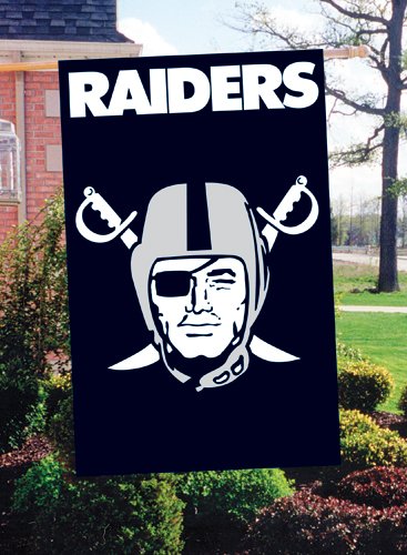Oakland Raiders Applique Banner Flag