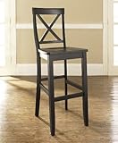 (Set of 2) X-Back Bar Stool in Black Finish with 30 Inch Seat Height - Cros ....
