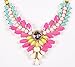 Qiyun (TM) Flower Cluster Y Lariat Pendant Bib Resin Beaded Colorful Multicolored Necklace