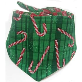 Large Candy Cane Christmas Dog Bandanna by Dogwear Dog