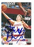 Scott Brooks Autographed/Hand Signed Basketball Card (Houston Rockets) 1993 Hoops #76