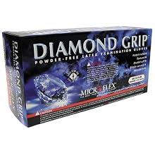 Microflex MF300S Powder Free Diamond Grip Latex Gloves Size Small (100 per Box)