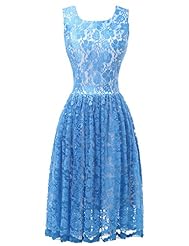 Lace Satin Cocktail Sleeveless Homecoming Dress/Prom Dress/Party Dress 