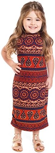 Junie Modest Little Girl Dress in Moroccan Print - 5T