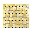 Honey Onyx Basketweave with Black Marble Tile Premium Polished