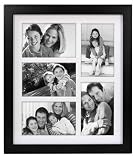 Malden Linear Wood Matted 4x6 Collage Black Picture Frame