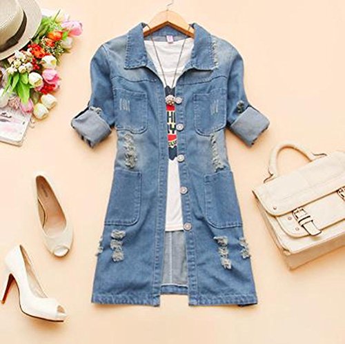 秋物 レディース デニムジャケット 長袖 ボタン カーディガン lpsa000028