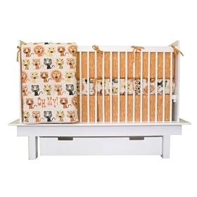 Lions, Tigers, and Kittens . . .OH! MY! Organic Four Piece Crib Bedding Set