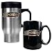 Anaheim Ducks NHL Stainless Steel Travel Mug & Black Ceramic Mug Set - Primary Logo by Great American Products