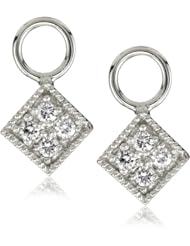 KC Designs "Charmed Life" Diamond 14k White Gold Square Ear Charm
