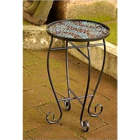 Stained glass table, 'Symmetrical Buzz' by NOVICA