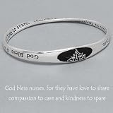 Silver God Bless Nurses, Nurse Bracelet